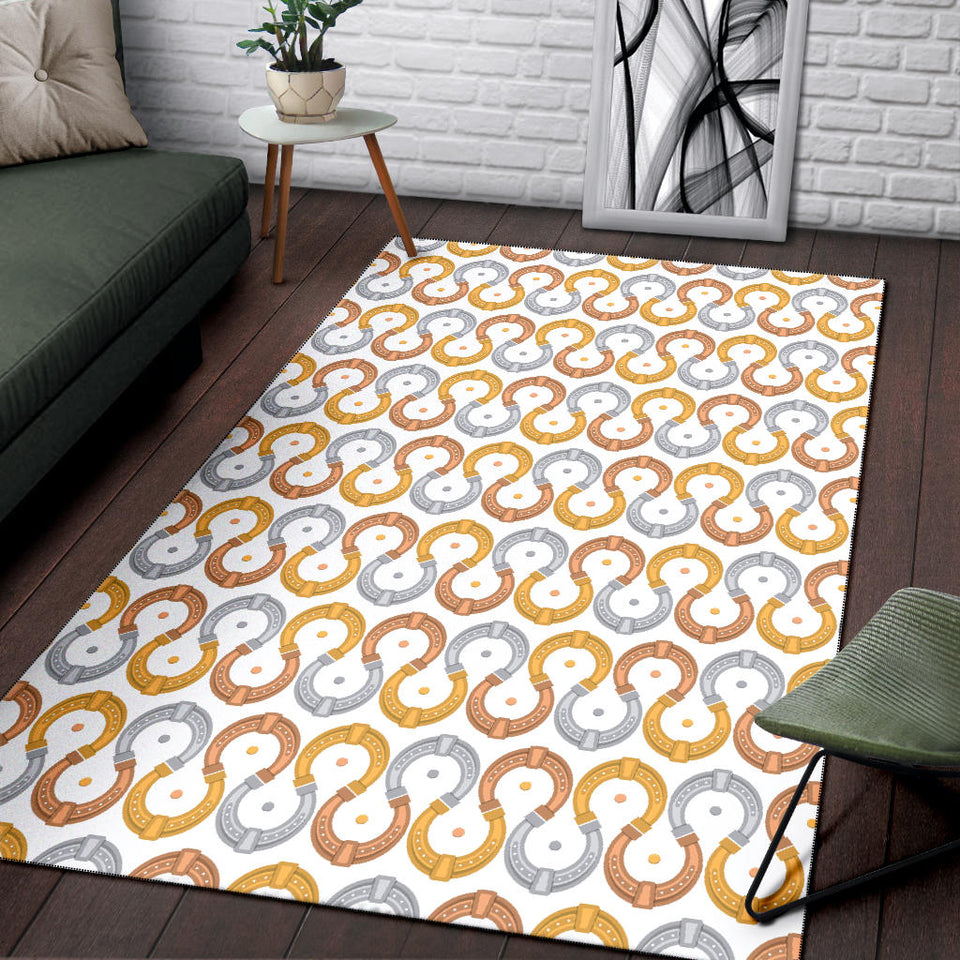 Horseshoes Pattern Print Design 03 Area Rug