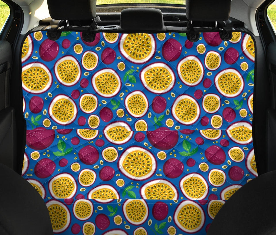 Passion Fruit Blue Background Dog Car Seat Covers