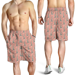 Eiffel Tower Flower Background Pattern Print Design 03 Men Shorts