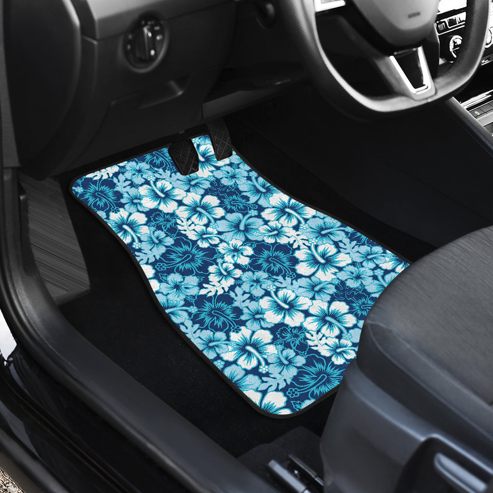Hibiscus Pattern Print Design 03 Front and Back Car Mats