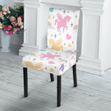 Colorful Unicorn Rainbow Heart Pattern Dining Chair Slipcover