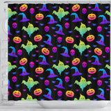 Colorful Halloween Background Shower Curtain Fulfilled In US