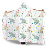 Cute Rhino Pattern Hooded Blanket