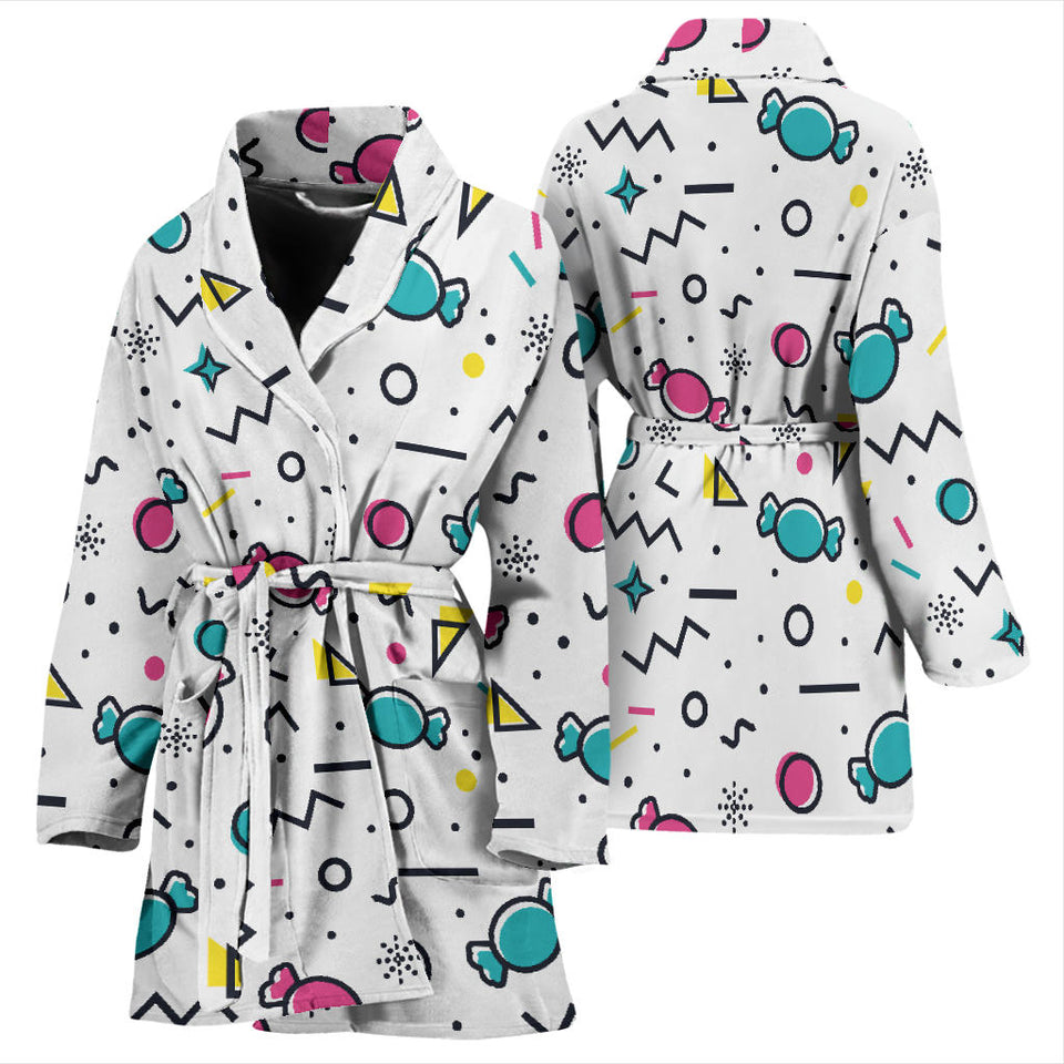 Candy Design Pattern Women'S Bathrobe