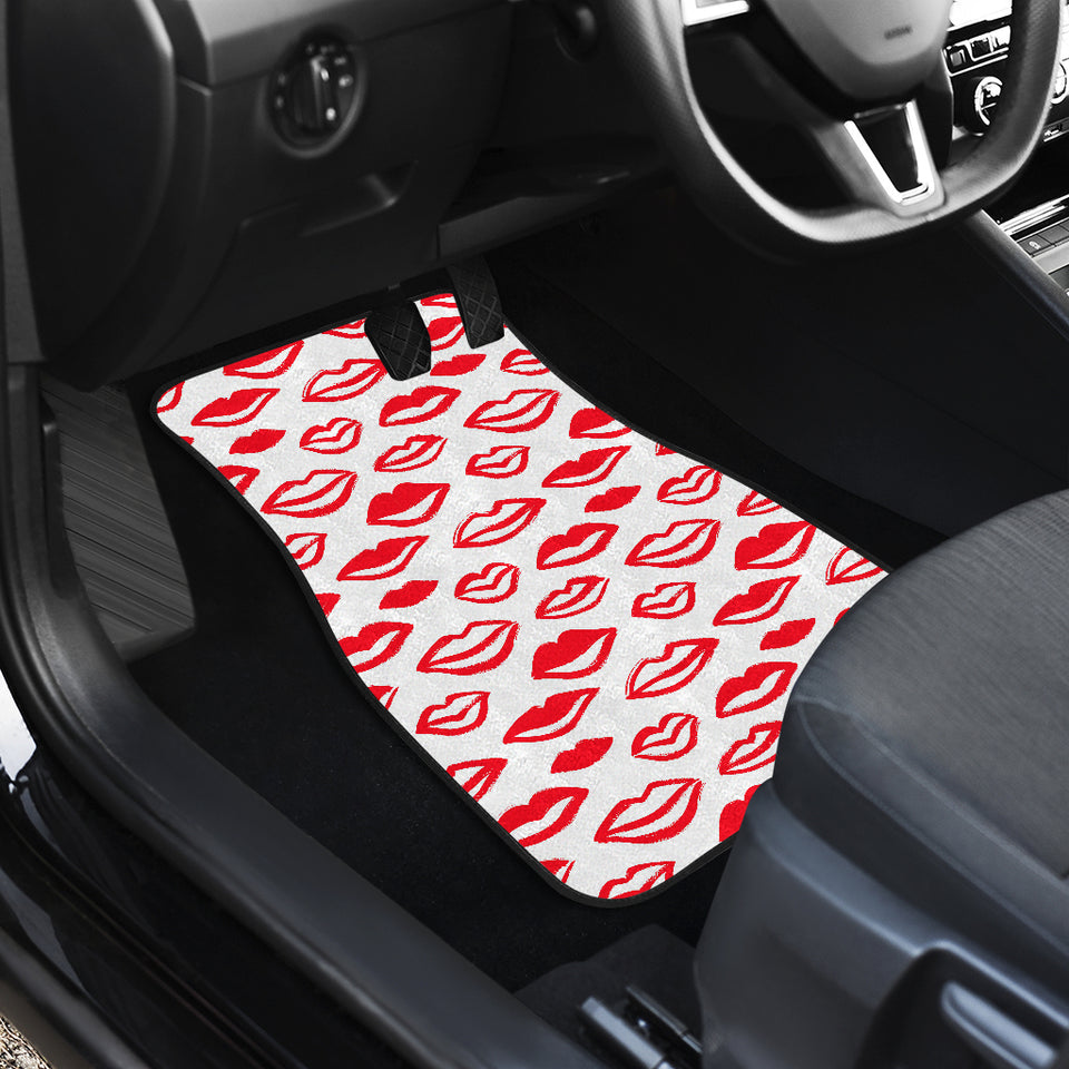 Lips Pattern Print Design 05 Front and Back Car Mats