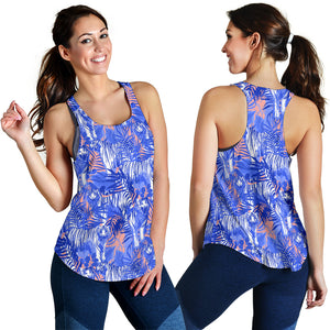 white bengal tigers pattern Women Racerback Tank Top