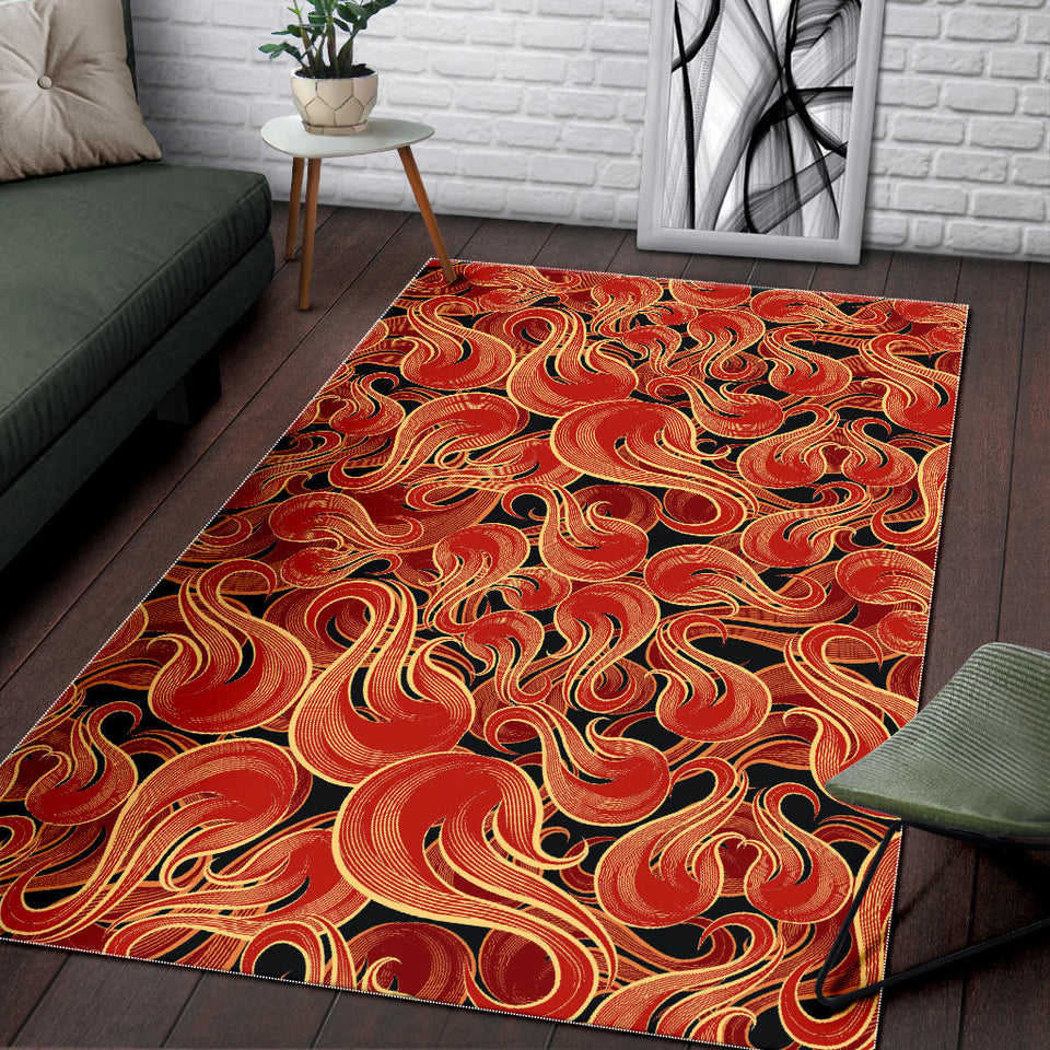 Fire Flame Pattern Area Rug