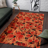 Fire Flame Pattern Area Rug