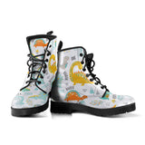 Cute Funny Kids Dinosaurs Pattern Leather Boots
