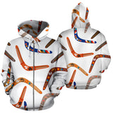 Boomerang Australian Aboriginal Ornament Pattern Zip Up Hoodie
