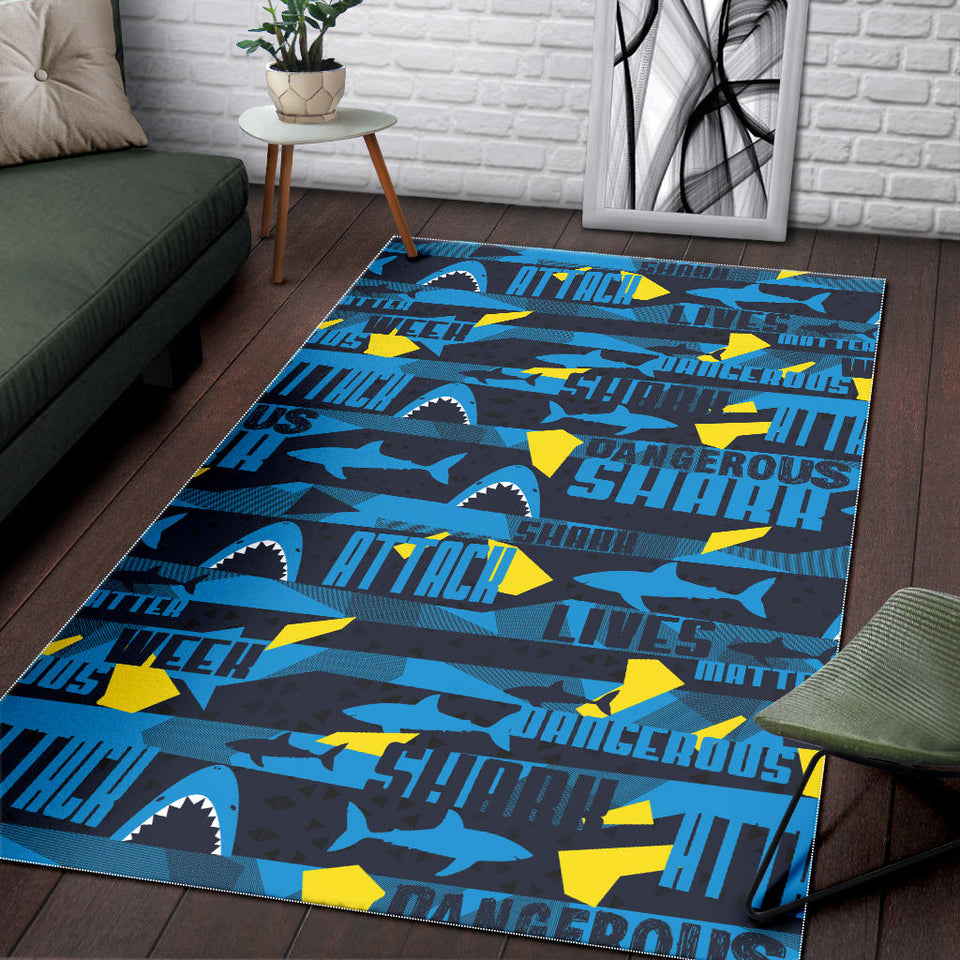 Shark Dangerous Area Rug