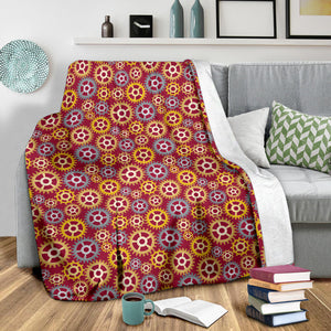 Gear Pattern Print Design 04 Premium Blanket