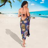 Sugar Skull Flower Pattern Sarong
