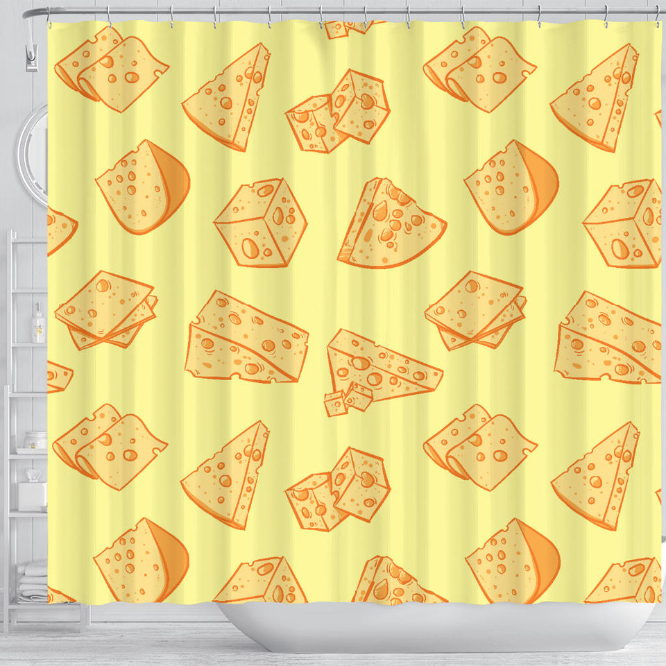 Cheese Design Pattern Shower Curtain Fulfilled In US