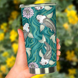Koi Fish Carp Fish Lotus Pattern Tumbler