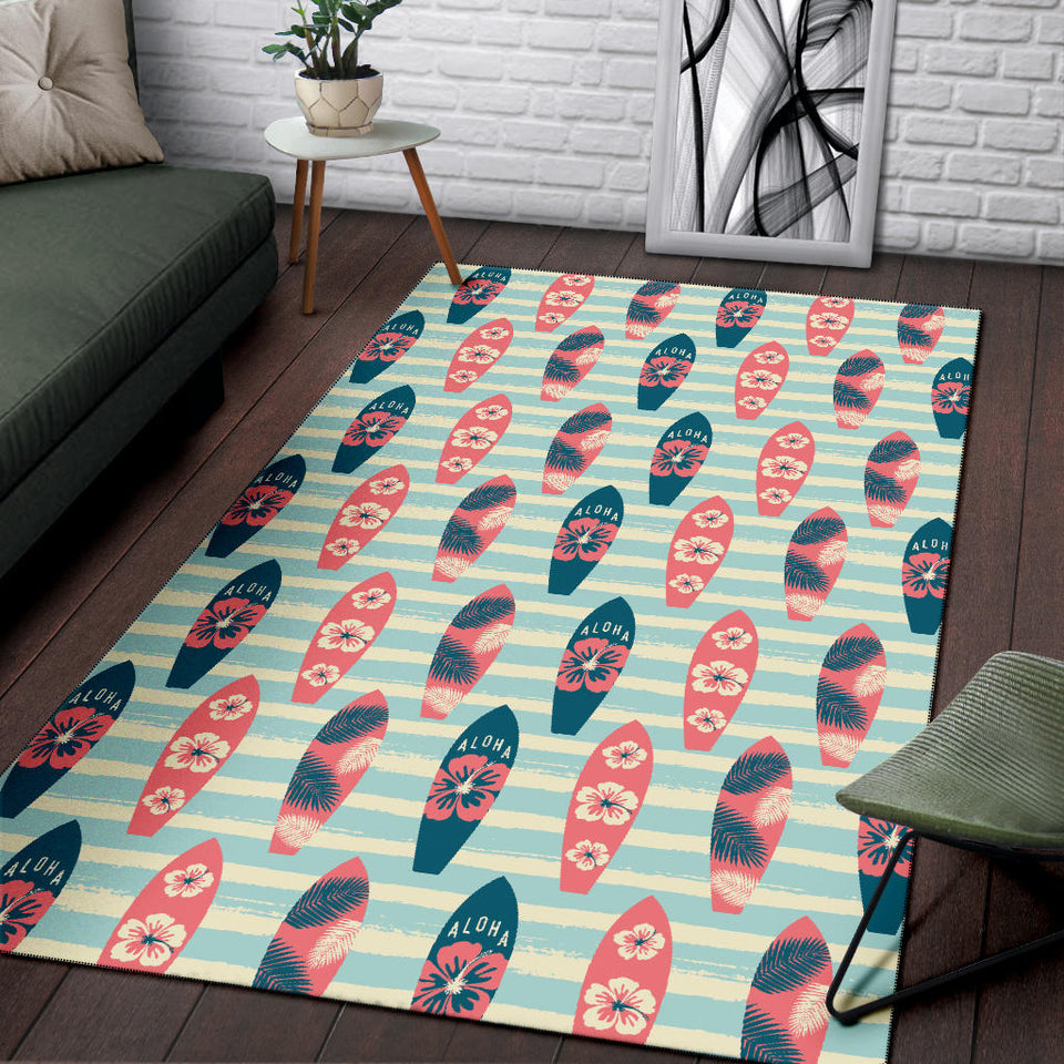 Surfboard Pattern Print Design 02 Area Rug