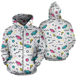 Candy Design Pattern Zip Up Hoodie