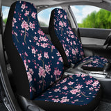Pink Sakura Cherry Blossom Blue Background  Universal Fit Car Seat Covers