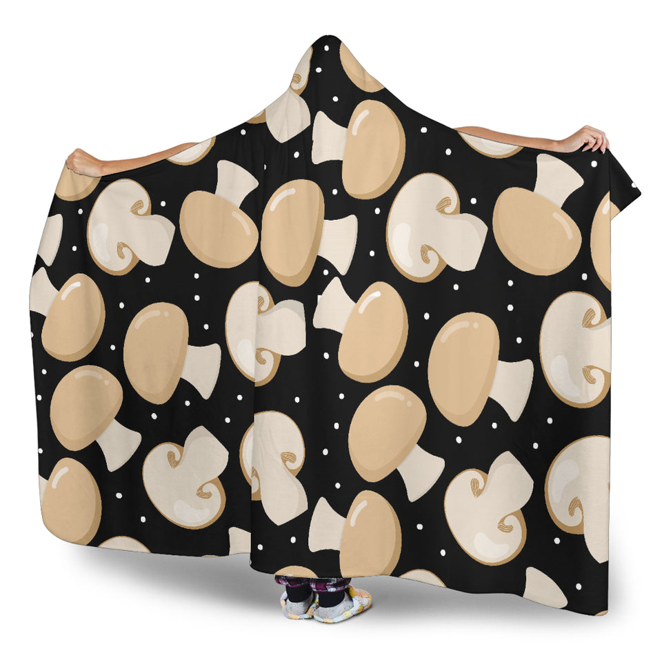 Champignon Mushroom Pattern Hooded Blanket
