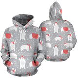 Cute Polar Bear Christmas Snow Pattern Men Women Pullover Hoodie
