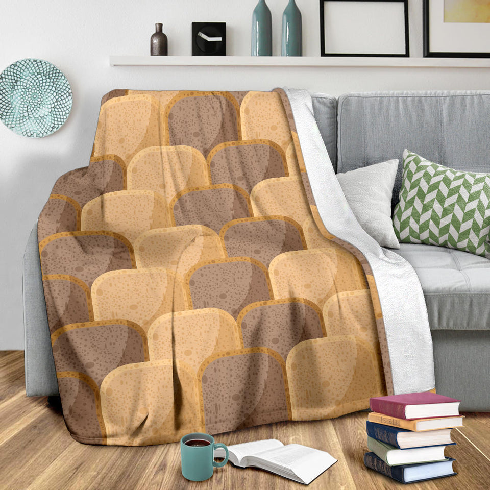 Bread Toast Pattern Print Design 04 Premium Blanket