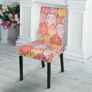 Pig Pattern Print Design 04 Dining Chair Slipcover