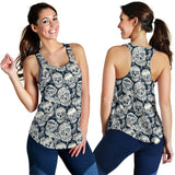 Sugar skull black white pattern Women Racerback Tank Top
