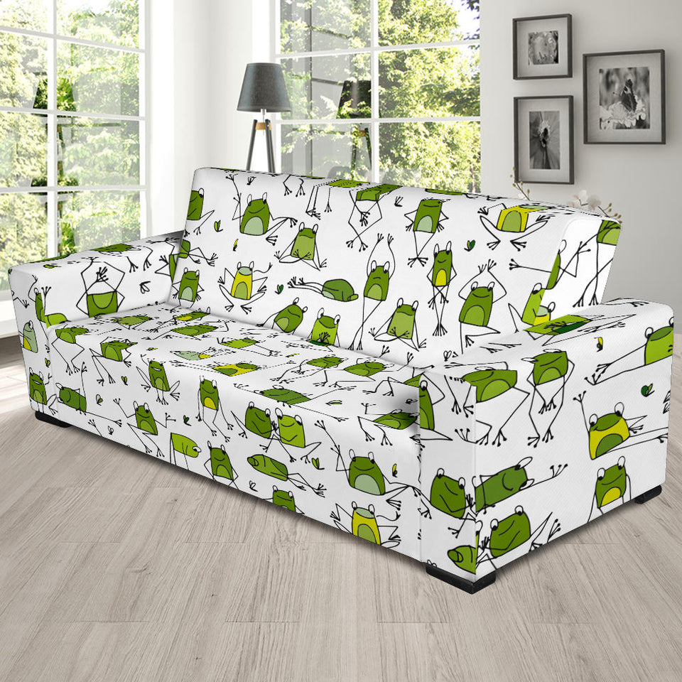 Sketch Funny Frog Pattern Sofa Slipcover