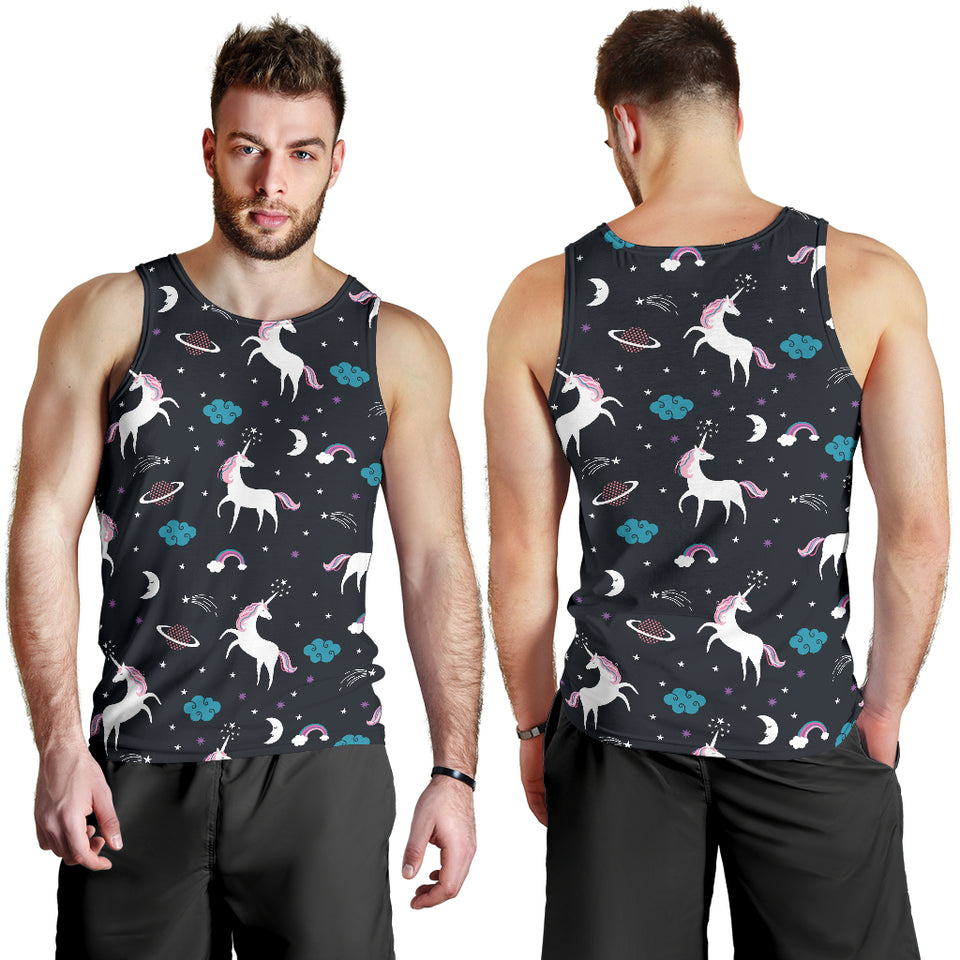 unicorn rainbows moon clound star pattern Men Tank Top