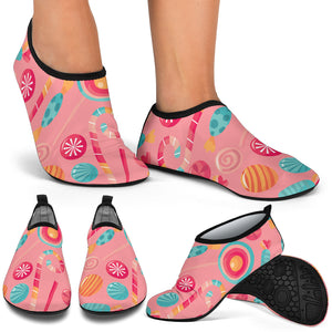 Colorful Candy Pattern Aqua Shoes