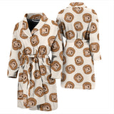 Lion Pattern Print Design 01 Men's Bathrobe