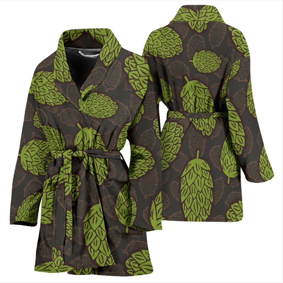Hop Pattern Black Background Women'S Bathrobe