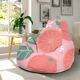 Grapefruit Leaves Flower Pink Background Bean Bag Cover
