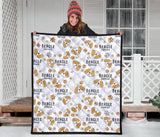 Cute Beagle Dog Pattern Background Premium Quilt