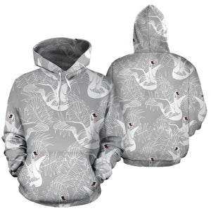 White Swan Gray Background Men Women Pullover Hoodie