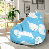 Cute White Sea Lion Seals Pattern Bean Bag Cover