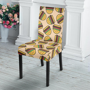 Hamburger Pattern Print Design 01 Dining Chair Slipcover