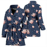 Tea Pots Pattern Print Design 04 Women's Bathrobe