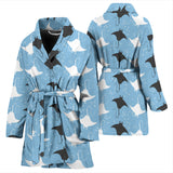 Stingray Pattern Print Design 03 Women's Bathrobe