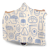 Cute Sushi Icon Pattern Hooded Blanket
