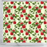 Red Apples Leaves Pattern Shower Curtain Fulfilled In US