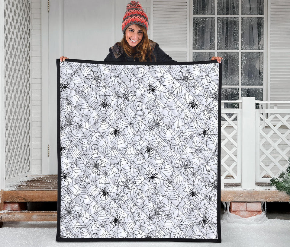 Spider Web Cobweb Pattern Premium Quilt