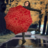 Gold Dragons Red Background Umbrella
