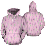 Lavender Pattern Pink Background Men Women Pullover Hoodie