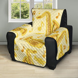 Saxophone cornet pattern yellow background Recliner Cover Protector
