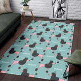 Poodle Dog Green Background Area Rug