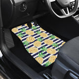 Pineapples Pattern Striped Background Front And Back Car Mats