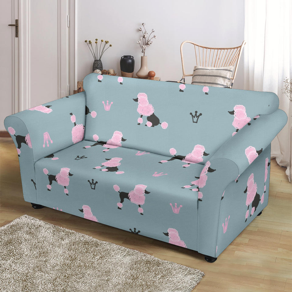 Poodle Dog Pattern Loveseat Couch Slipcover