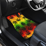 Canabis Marijuana Weed Pattern Print Design 03 Front and Back Car Mats