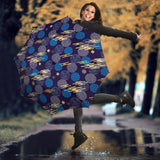 Blue Japanese Pattern Cloud Wave Flower Umbrella